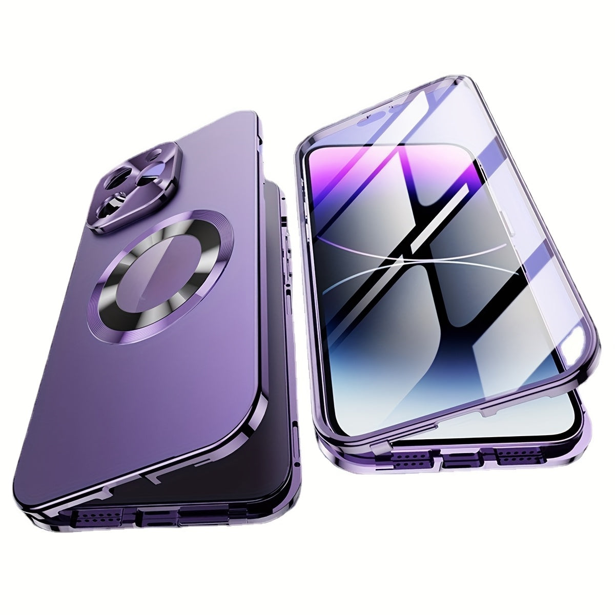 Two-Piece Privacy-Panel Magnetic iPhone Case with Camera Protection in 24 Model and Color Options