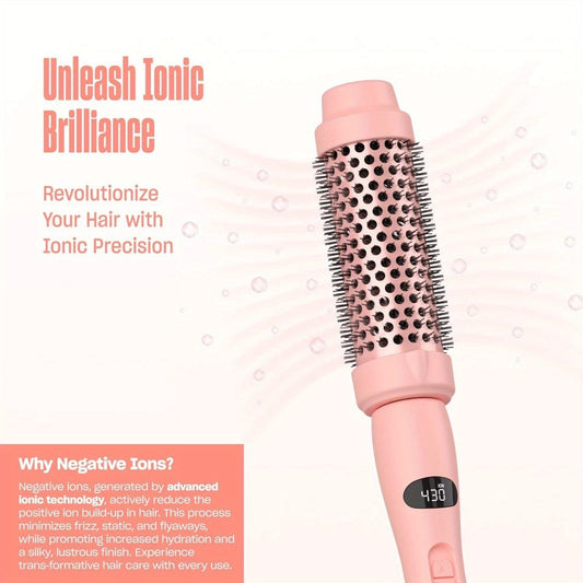 Heated Round Brush Hair Styling Tool with 1.5-Inch Barrel, Dual Voltage and Two Color Options