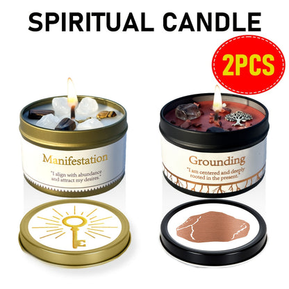 3oz Decorative Tin Candle or Two-Piece Crystal and Guidance Card Set with Multiple Label Pairings
