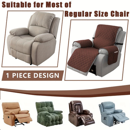 Chenille Knit Recliner Chair Cover Non-Slip Elastic Straps Drawstring Closure Pet Furniture Protector for Large Recliner 8 Colors