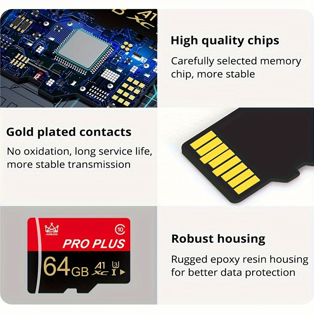 MicroSD Memory Card 3-Pack in 64MB, 128MB, 256MB or 512MB Capacity Options with Matching SD Adapters