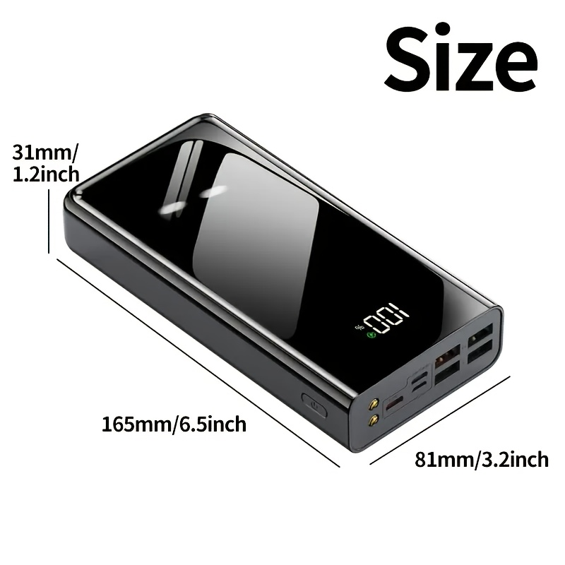 Power Bank 100000mAh 22.5W Super Fast Charging Two-Way USB-C Digital Display Large Capacity Portable Charger for Travel Camping Outdoor Emergency Backup