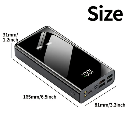Power Bank 100000mAh 22.5W Super Fast Charging Two-Way USB-C Digital Display Large Capacity Portable Charger for Travel Camping Outdoor Emergency Backup