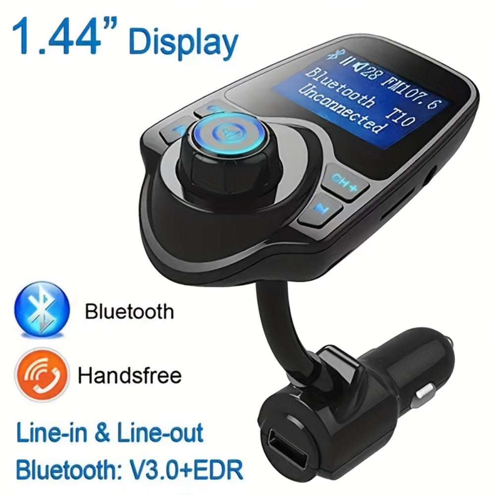Bluetooth 5.0 Car FM Transmitter Adapter Hands-Free Calling Dual USB Quick Charge Car MP3 Player Wireless Car Kit for iPhone Android Music Streaming