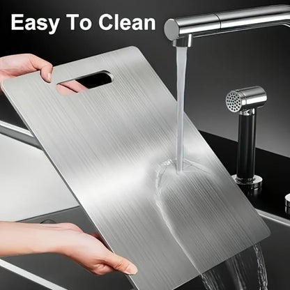 13.39 x 9.06-Inch 304 Stainless-Steel-Labeled Cutting Board with Handle in One- or Two-Piece Packs