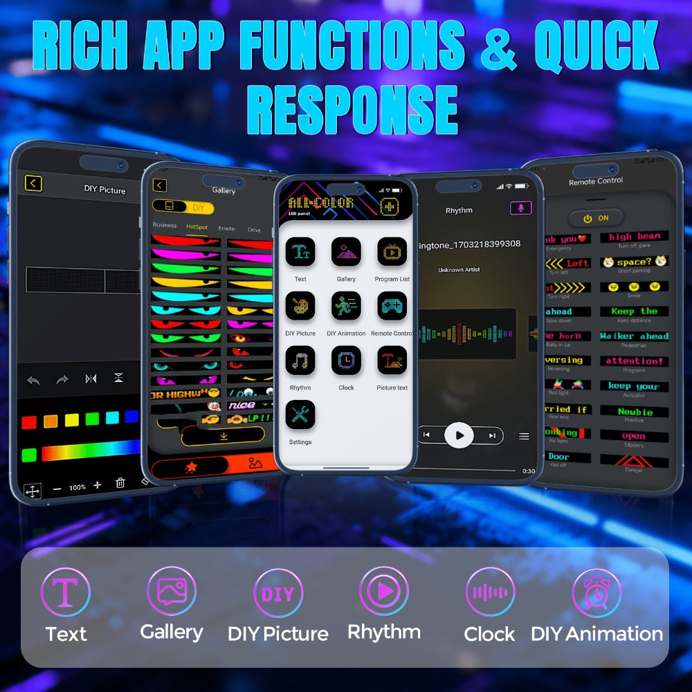 Flexible LED Dot Matrix Display with Remote Control - APP & USB Powered Programmable Scrolling Sign, 8 Dynamic Modes for Car Window Store Shop Hotel Holiday Decoration
