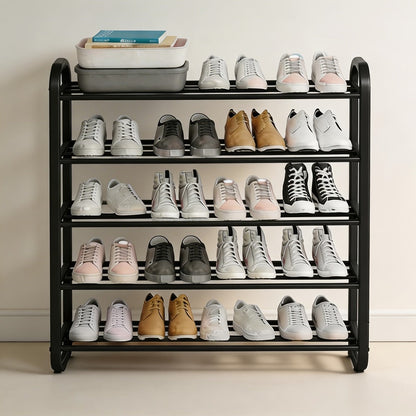 Shoe Storage Organizer 5-Layer Narrow White Rack for Entryway, Closet, Living Room and Door Areas