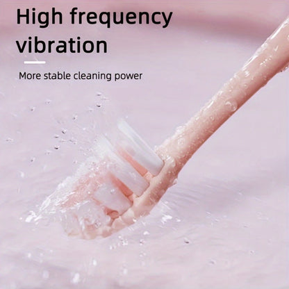 Electric Toothbrush with IPX8 Rating, Five Brush Heads, Metal Handle, USB Charging and Two-Minute Timer