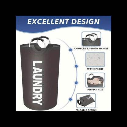 Two-Piece 95L Foldable Laundry Hamper Set with Ring Handles in 12 Solid or Mixed Color Options