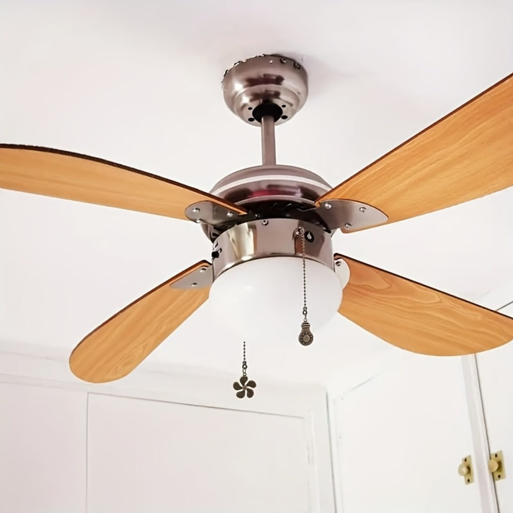 Eight-Piece Ceiling Fan Pull Chain Extension Set with Leaf and Bulb Pendants in Five Finish Options