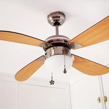Eight-Piece Ceiling Fan Pull Chain Extension Set with Leaf and Bulb Pendants in Five Finish Options