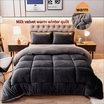 Reversible Quilted Comforter in Light Grey or Dark Grey with 94.49 x 86.61-Inch Listed Size