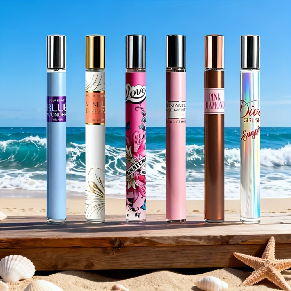 Perfume Gift Set with Six 35ml Eau de Parfum Travel Sprays in Assorted Bottle and Box Designs