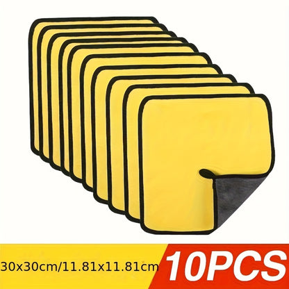 Microfiber Car Cleaning Towels 10pcs – Lint-Free Streak-Free Absorbent Wash & Dry Cloths for Car Exterior, Interior, Glass & Household Detailing