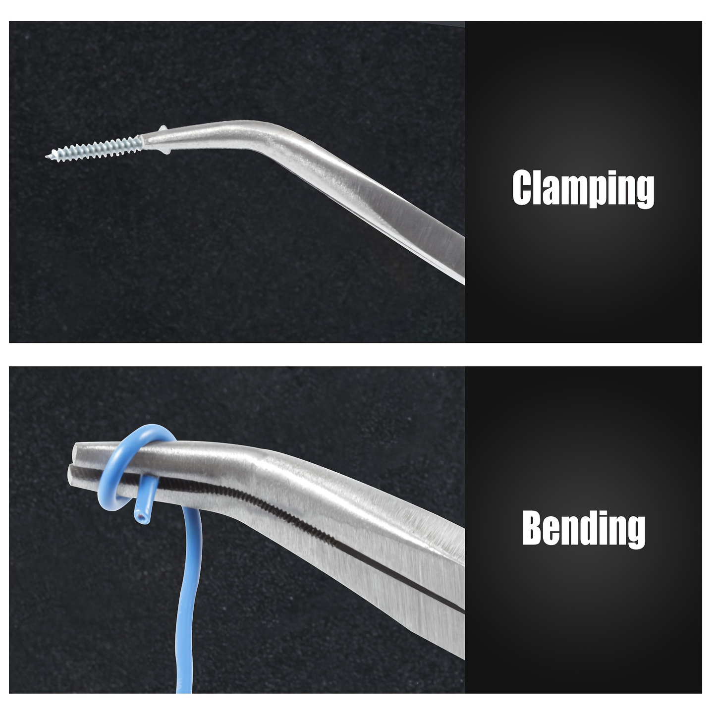 Eleven-Inch Long-Nose Fishing Pliers with 45-Degree Bent Tips, Green Grips and Narrow Hook-Access Profile