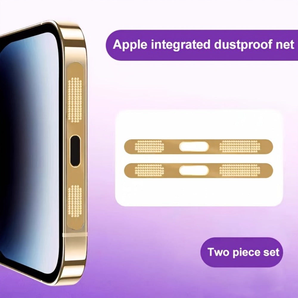 Two-Piece Metal Speaker and Earpiece Dust Mesh Cover Set for iPhone in Nine Pictured Color Options