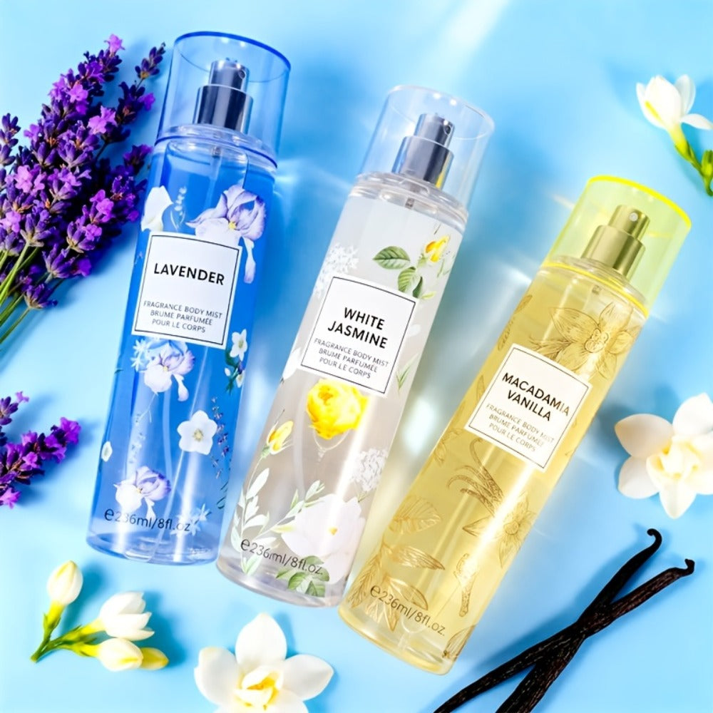 Floral and Fruit Body Mist Spray, 8 fl oz / 236ml in Fourteen Exact Scent Options for External Body Use