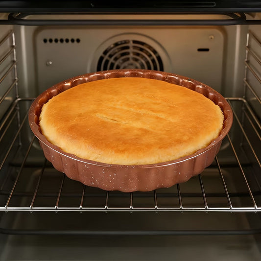 Round Non-Stick Cake Mold Baking Pan Carbon Steel Easy Release Home Baking Tool for Layer Cakes Cheesecake Sponge Chiffon Birthday Cake Golden Deep Gray