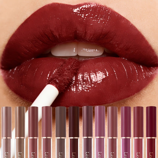 12-Piece Waterproof Lip Gloss Set High Color Payoff Long-Lasting Non-Stick Moisturizing Glossy Lip Makeup — Non-Fading All-Day Wear for All Skin Tones Holiday Birthday Gift Set Women
