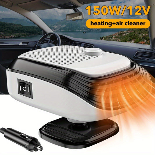 Portable Car Heater & Defroster 150W – Fast-Heating Windshield Defogger with Adjustable Airflow for Car, SUV, RV & Camping | White & Green