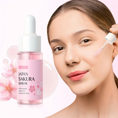 4-Piece Sakura Skincare Gift Set with Cleanser, Serum, Essence Cream and Eye Cream in Coordinated Pink Packaging