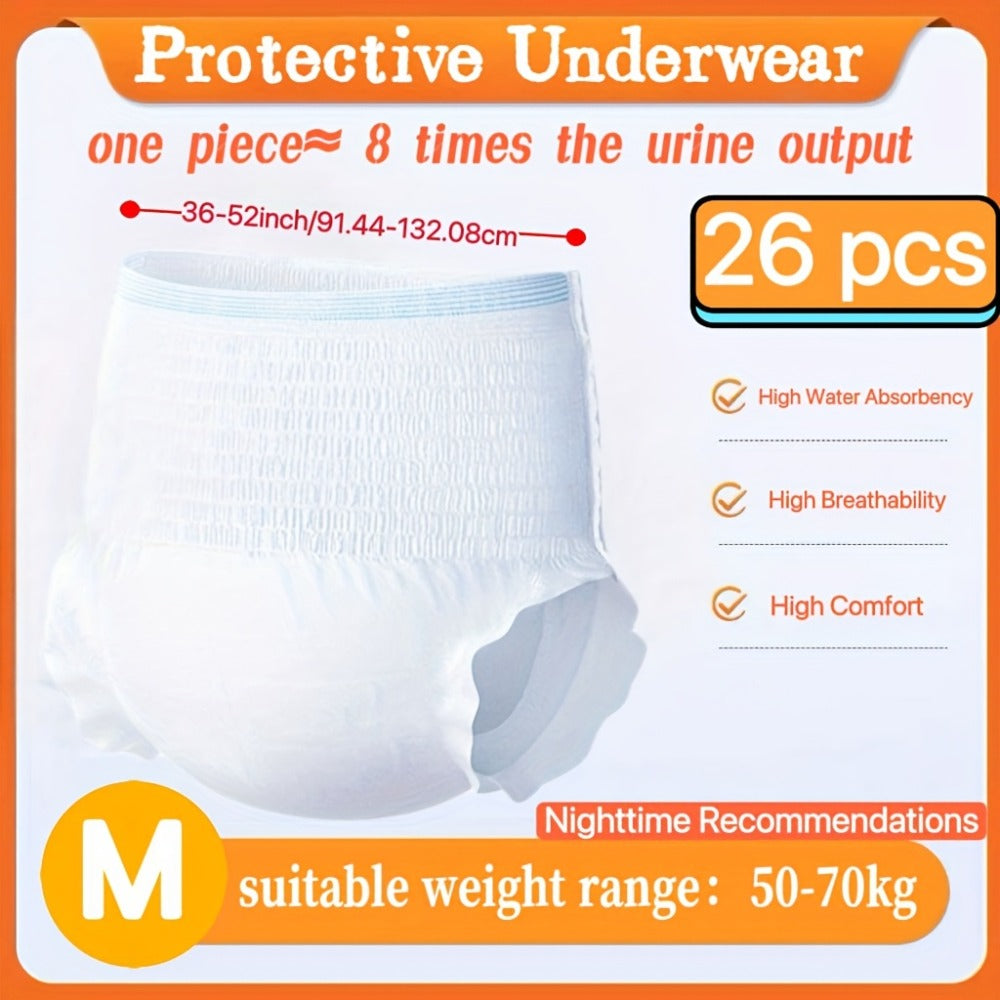 Disposable Incontinence Underwear for Seniors – High Absorbency Leak-Proof Pull-On Briefs, Ultra-Thin Breathable Soft Cotton for Men & Women, Home Care & Overnight Use