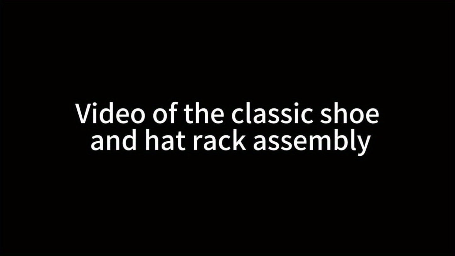 Shoe Rack Floor-Standing Organizer with 8 Double Hooks and 3-Layer or 5-Layer Black Options