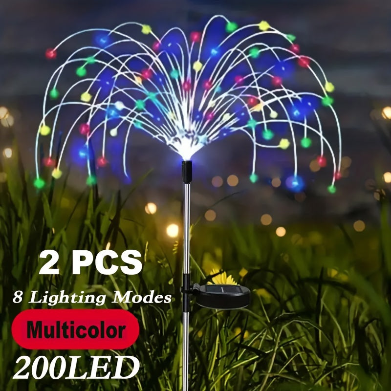 Solar Fireworks Lights Outdoor – 60 to 420 LED Solar Garden Fairy Lights with 8 Modes, Waterproof Copper Wire Sparkler Lights for Garden, Patio, Yard, Pathway & Holiday Decoration