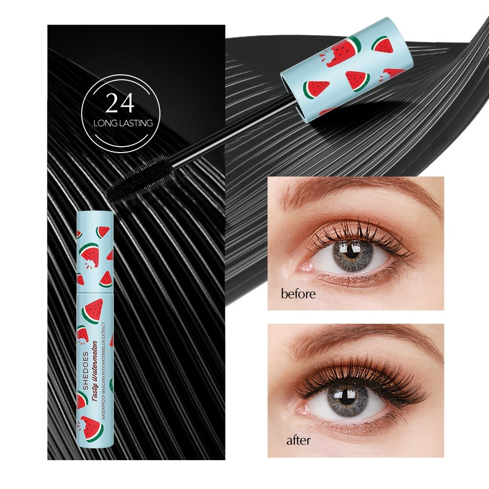 Waterproof Mascara 2 Pack Watermelon — Lengthening Curling & Thickening Formula, Natural Lash Extension, Long-Lasting Smudge-Proof, Beginner-Friendly Eye Makeup for Women
