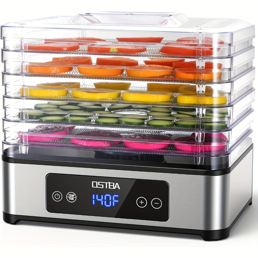 Five-Tray Digital Food Dehydrator with 420W Heating, 48-Hour Timer and 95–160°F Temperature Range