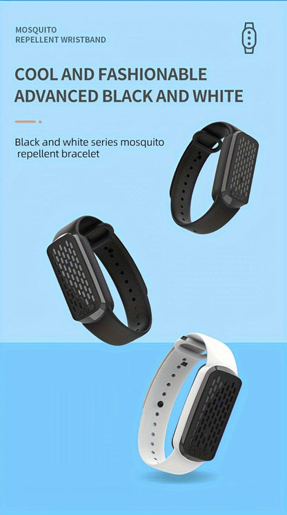 Ultrasonic Mosquito Repellent Bracelet 3-Pack – USB Rechargeable Intelligent Bug Repellent Wristband for Camping, Outdoor, Hiking & Travel, Waterproof Mosquito Control Bracelet for Adults & Kids
