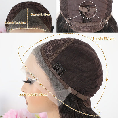 26-Inch Loose Curly 13 x 4 Lace-Front Synthetic Wig in Natural Black with Adjustable Cap and Combs