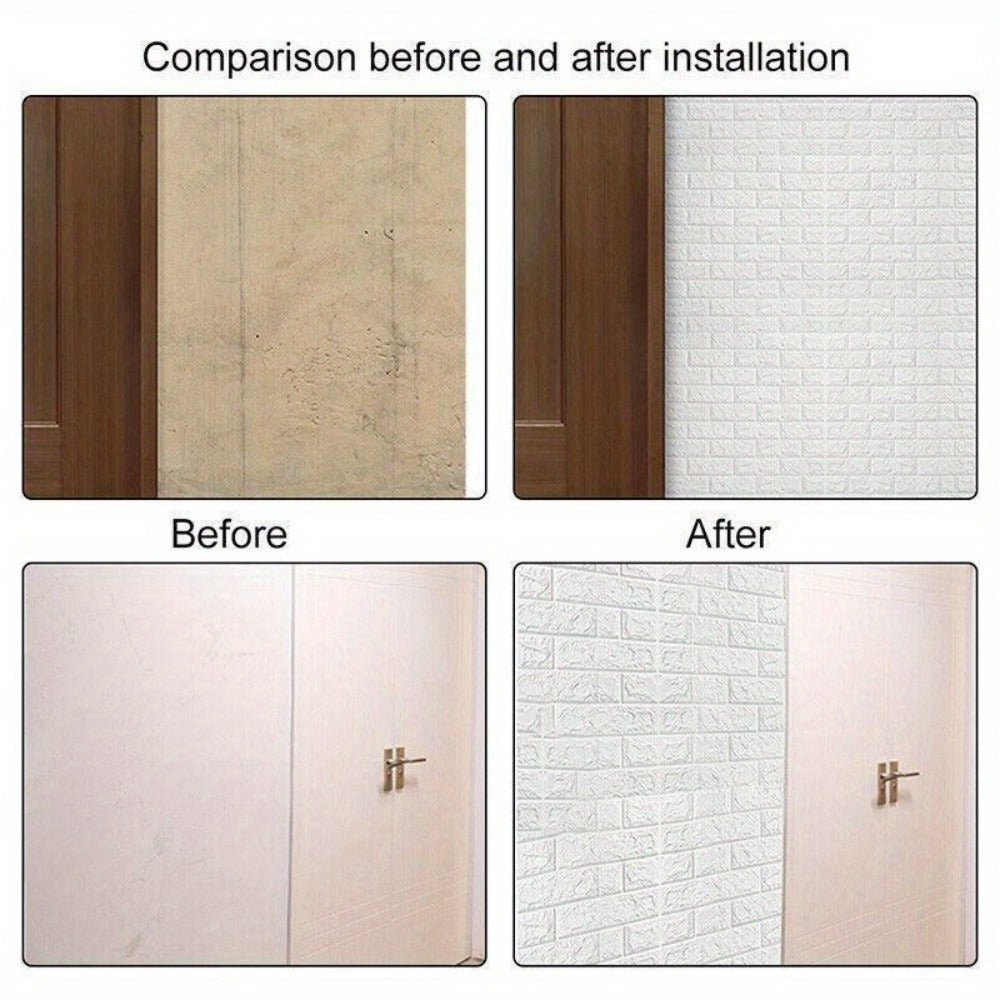 3D Peel and Stick Wood Grain Wallpaper Panels 50/100pcs - Self-Adhesive PVC Foam Wall Tiles