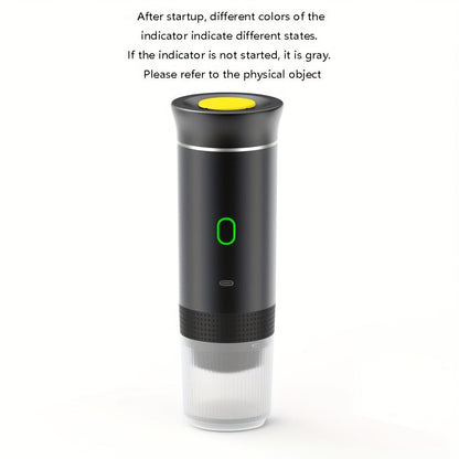 Portable Capsule Coffee Machine USB Rechargeable One-Touch Brewing Compact Automatic Espresso Maker for Travel Office Dorm Room Under 1L Stylish Transparent Design for Coffee Lovers Black White