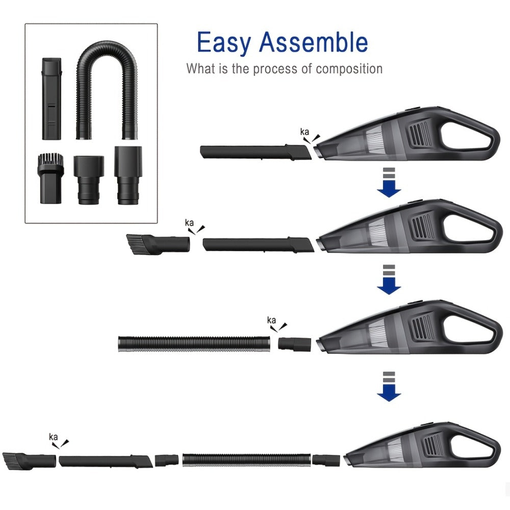 Handheld Vacuum Cleaner with 5KPa Suction, Rechargeable Battery, Crevice Tool and Six Color Bundles
