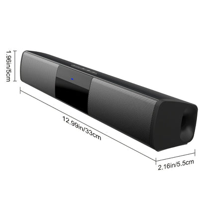 Compact 13-Inch TV Soundbar with Bluetooth, TWS Pairing, TF, AUX, FM Radio and USB Playback