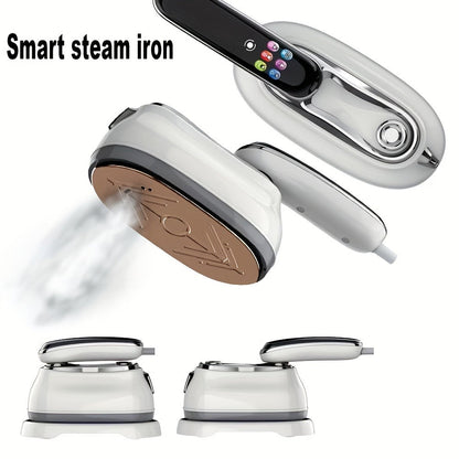 White 1300W Touchscreen Steam Iron with Five Settings, 160 mL Tank and Horizontal or Vertical Use