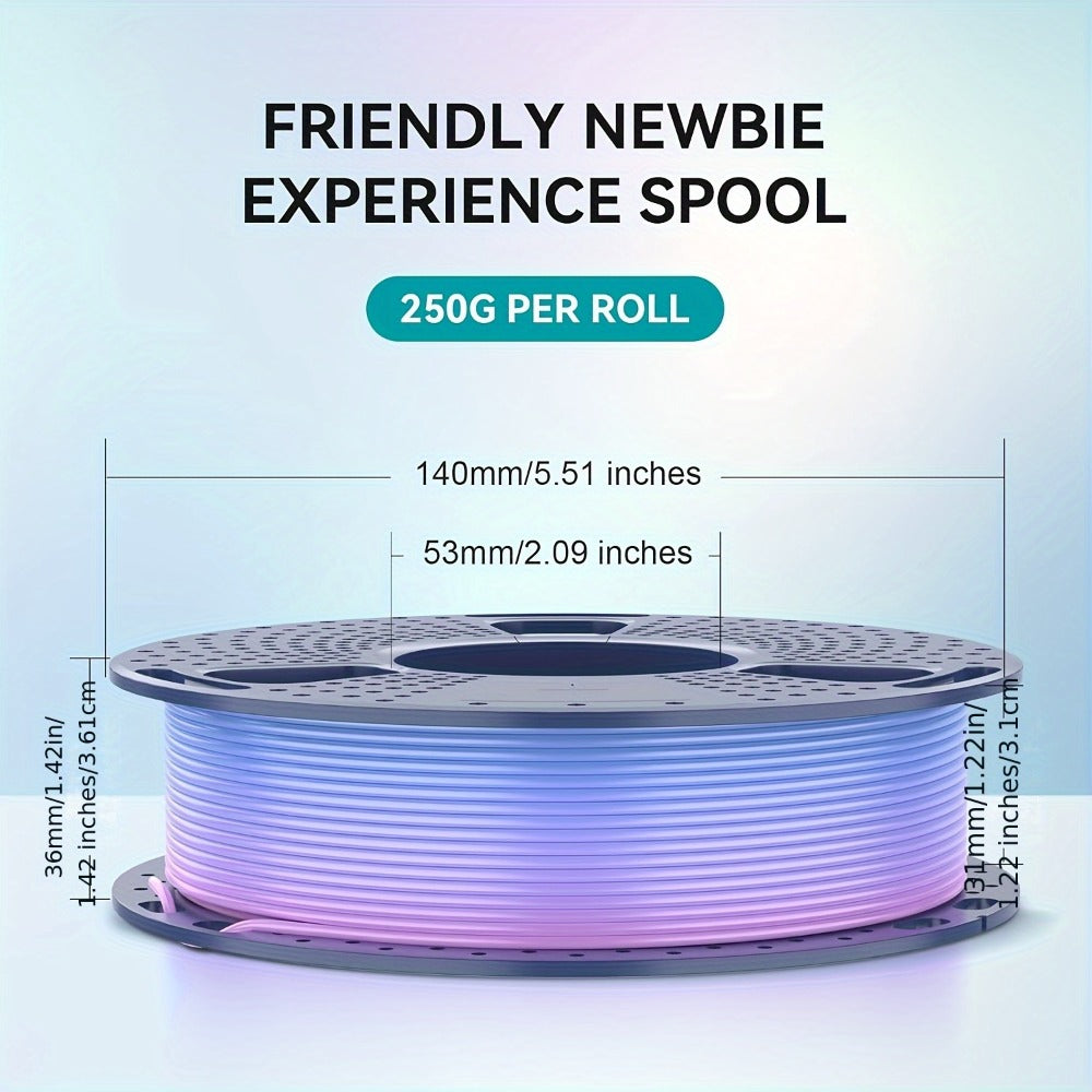 3D Printer Filament SUNLU Rainbow PLA 1.75mm Four-Roll Bundle with 250g Spools and 8m Color-Change Label
