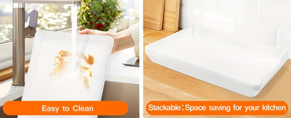 Serving Tray Set of 4 – Reusable Plastic Platters for Fruit, Cookies, Dessert & Snacks | Kitchen Party Organizer