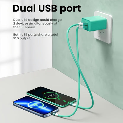 USB Wall Charger Cube Multi-Pack 2/3/4-Pack Dual Port 5V 2.1A with Short Circuit Protection, 100-240V Universal AC Adapter US Plug for iPhone 17 16 15 14 13 12 SE 11 Pro Max, Google Pixel, Huawei Android