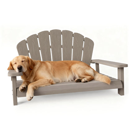 Resin Dog Bed for Large Dogs – Spacious Indoor Outdoor Dog Sofa, Slip-Resistant Sturdy Easy-Clean Design, No Dirt Concealment, Durable & Stable, Light Brown & Black