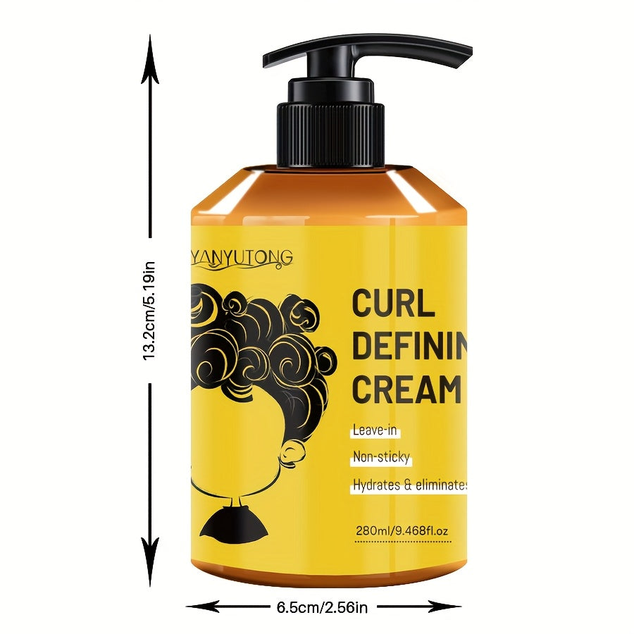 Curl Defining Cream with Argan Oil 280ml - Anti Frizz Moisturizing Long Lasting Hold Non-Greasy Hair Styling Cream for Wavy Curly Straight Hair Women Men Salon Quality Hairstyle