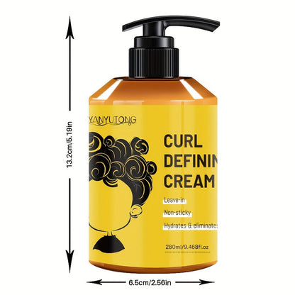 Curl Defining Cream with Argan Oil 280ml - Anti Frizz Moisturizing Long Lasting Hold Non-Greasy Hair Styling Cream for Wavy Curly Straight Hair Women Men Salon Quality Hairstyle