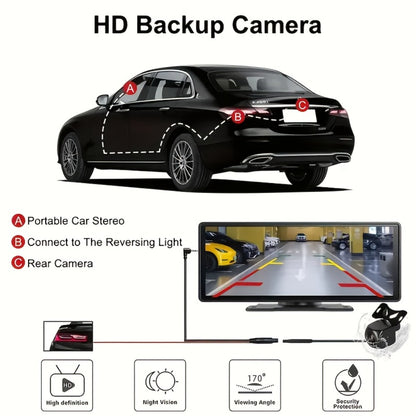 10.26 Inch Car Screen with Wireless CarPlay & Android Auto - Ultra HD Bluetooth Car Monitor, Dual Camera, Reversing Assist, Navigation, Music & Video, Universal for Sedan SUV RV