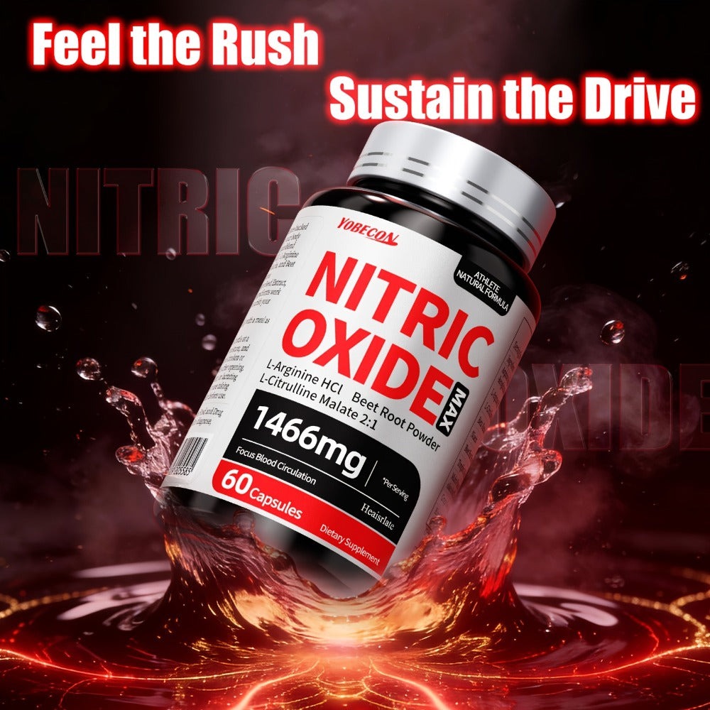 Nitric Oxide Supplement 10-in-1 with L-Arginine, L-Citrulline, AAKG & Beetroot - Blood Flow