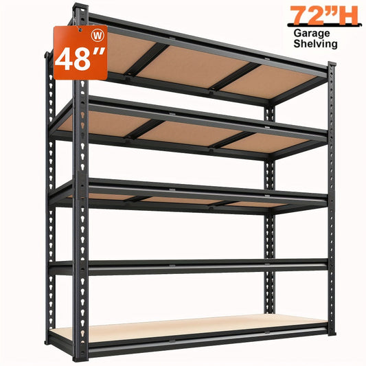 Heavy Duty Garage Shelving 5-Tier Metal Storage Shelves 3020LBS Capacity Adjustable Steel Shelf Unit for Garage Basement Warehouse Easy Assembly Black Silver