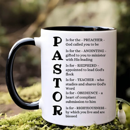 Eleven-Ounce Pastor Appreciation Ceramic Mug with Printed Definition Design for Coffee or Tea