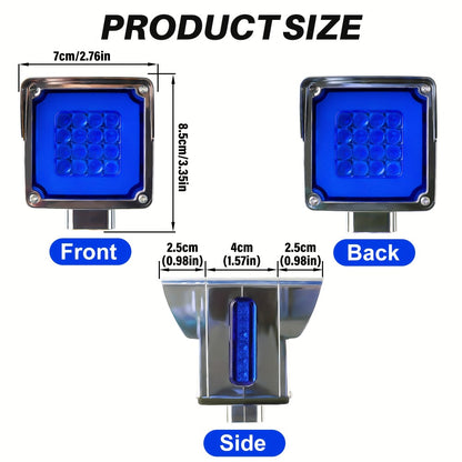 LED Side Marker Lights Square Truck Cab Clearance Lights 12V Waterproof Turn Signal Indicator Side Lights for Cars Trucks Trailers, Multi-Color Available (Red Amber Blue Green Purple Ice Blue)