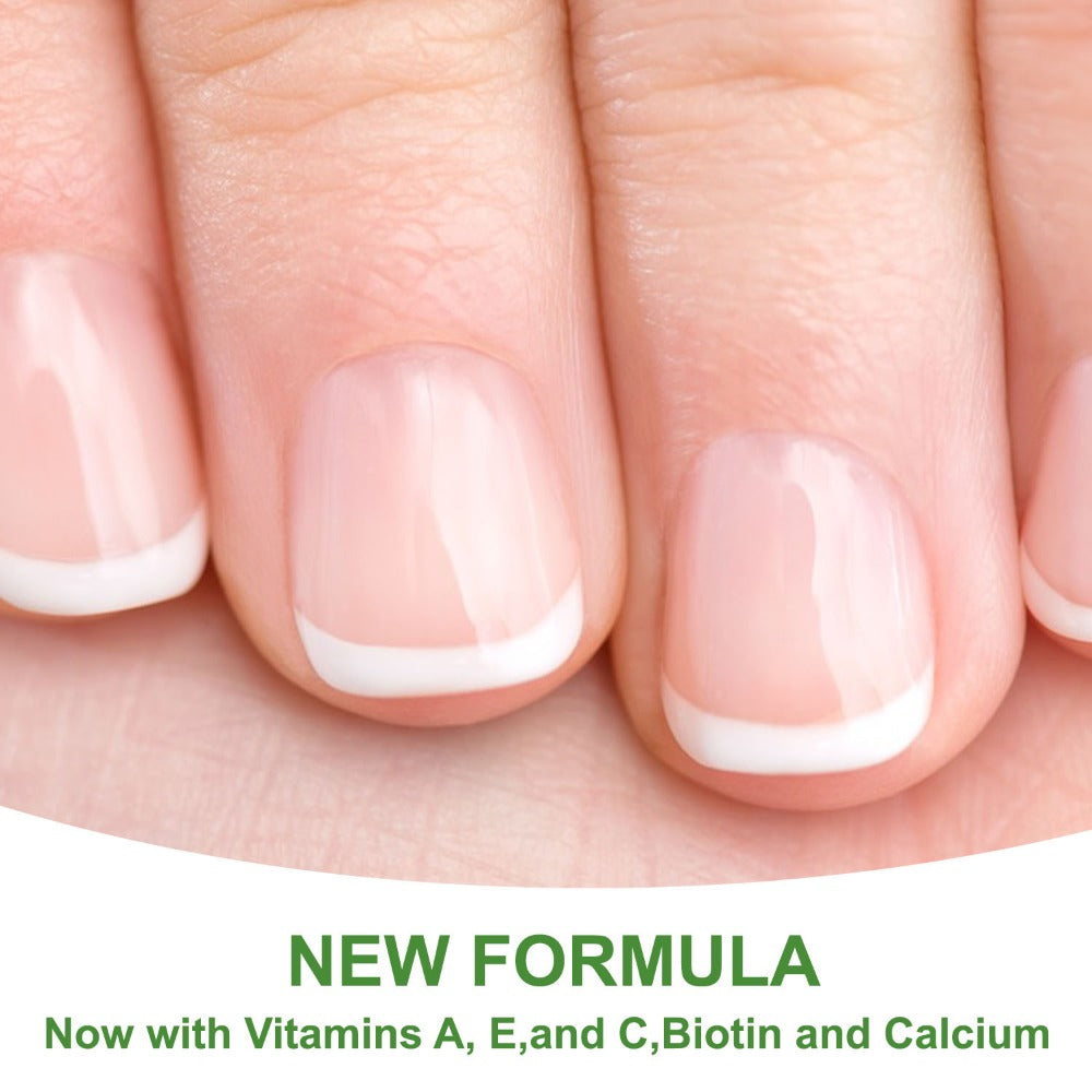 Clear 10 ml Nail Care Bottle with Black Cap, Green Vitamin A Label and Attached Brush Applicator