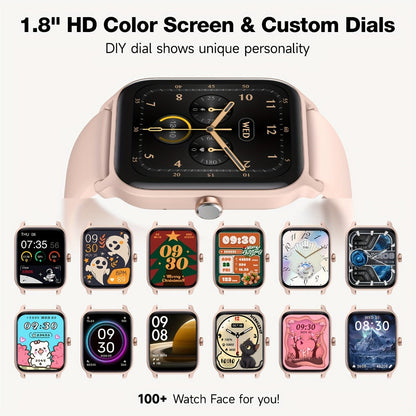 Smartwatch – with Built-in Alexa FAWEIO 1.8" HD Touch Screen, Bluetooth Calling, 100+ Sport Modes, Fitness Tracker Heart Rate Sleep…